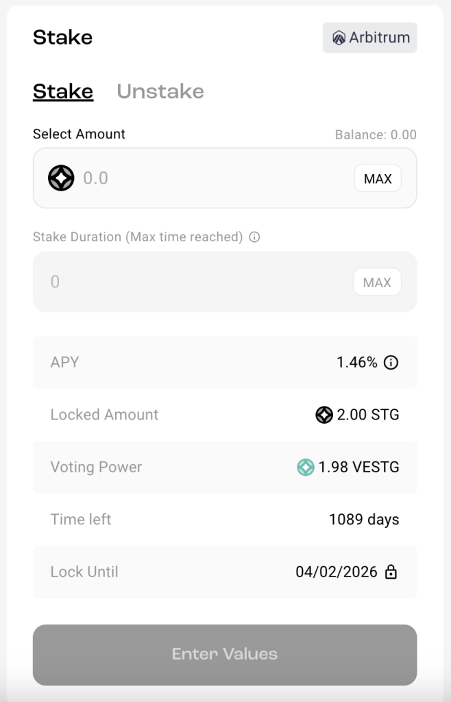 Stake STG token